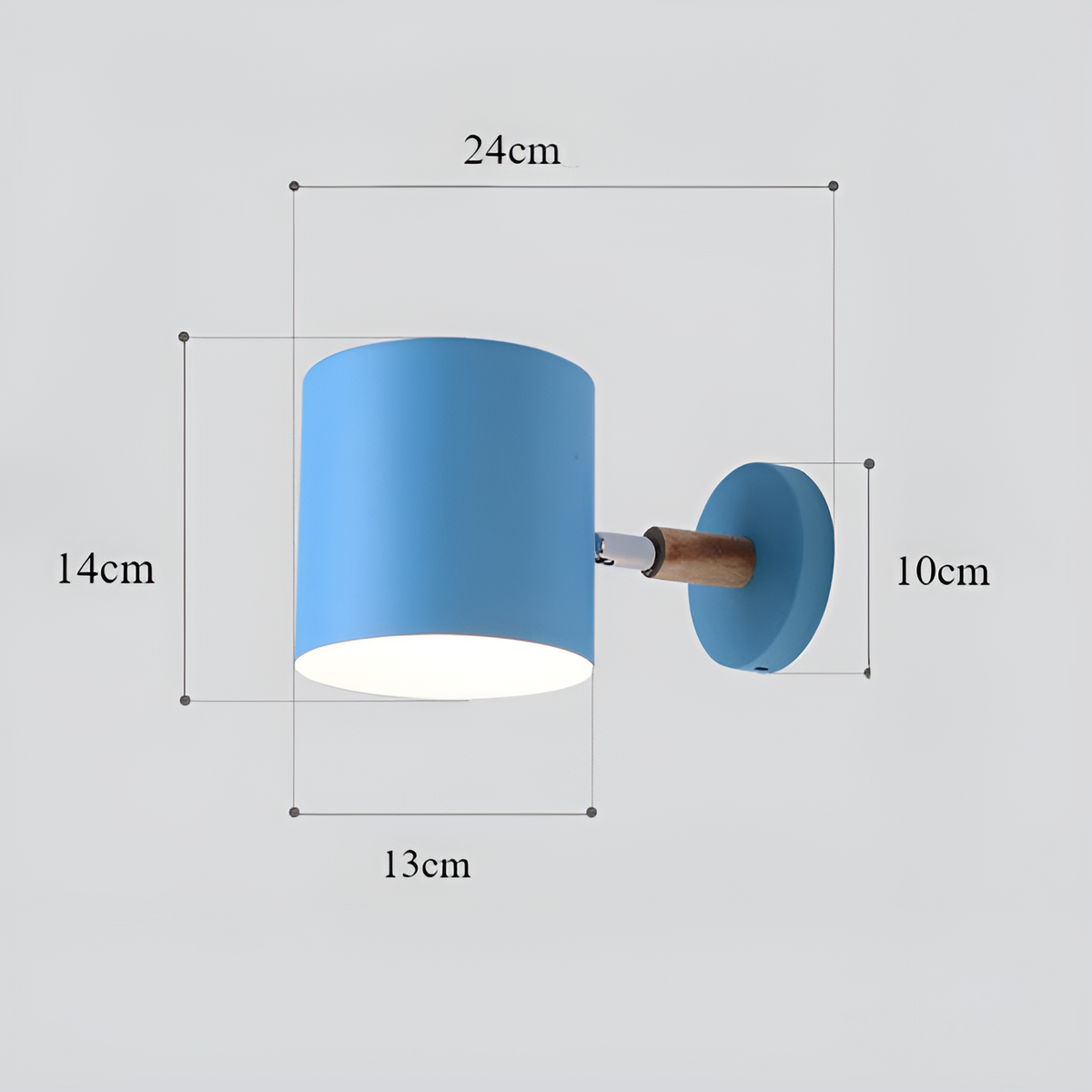 Wall Lamp Metal Wood Pink Adjustable 13x14 cm E27 Indoor Lighting Bedroom Kids Room Bed Lamp Scandinavian | Sansoti