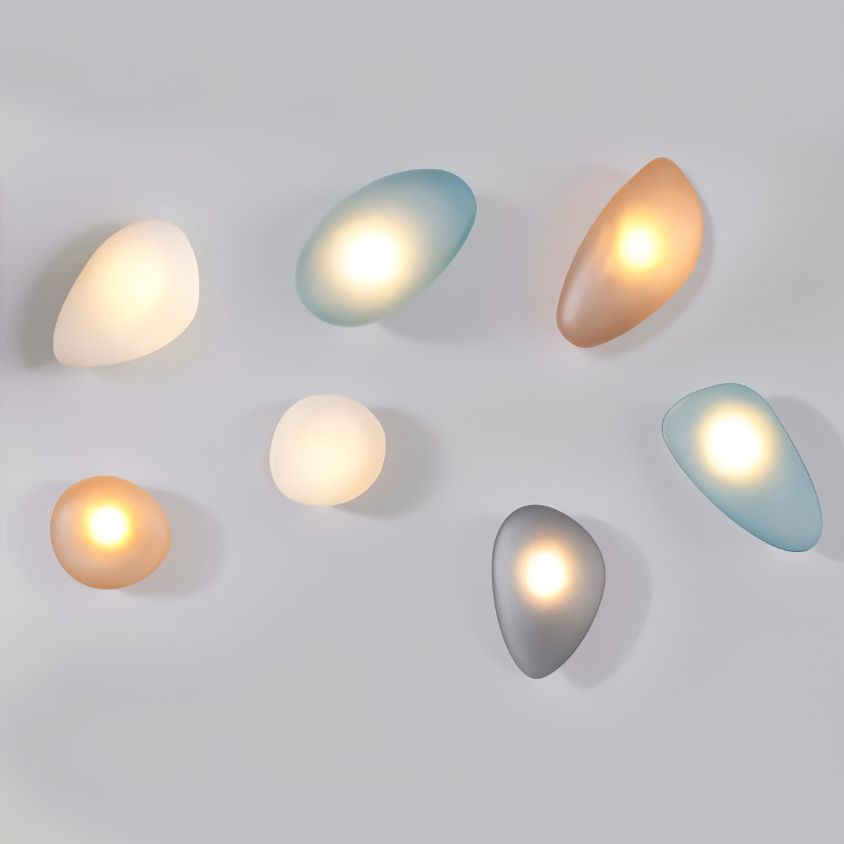 Glass Wall Lamp LED Warm Light Metal Edge Living Room Bedroom Hallway Scandinavian Design Modern Interior | Sansoti