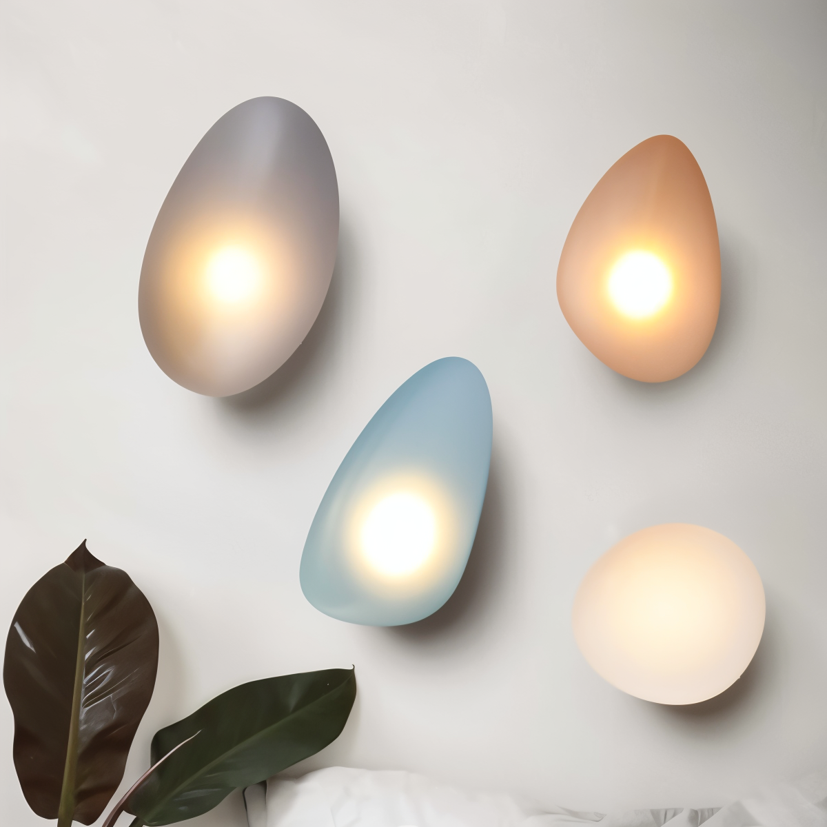 Glass Wall Lamp LED Warm Light Metal Edge Living Room Bedroom Hallway Scandinavian Design Modern Interior | Sansoti