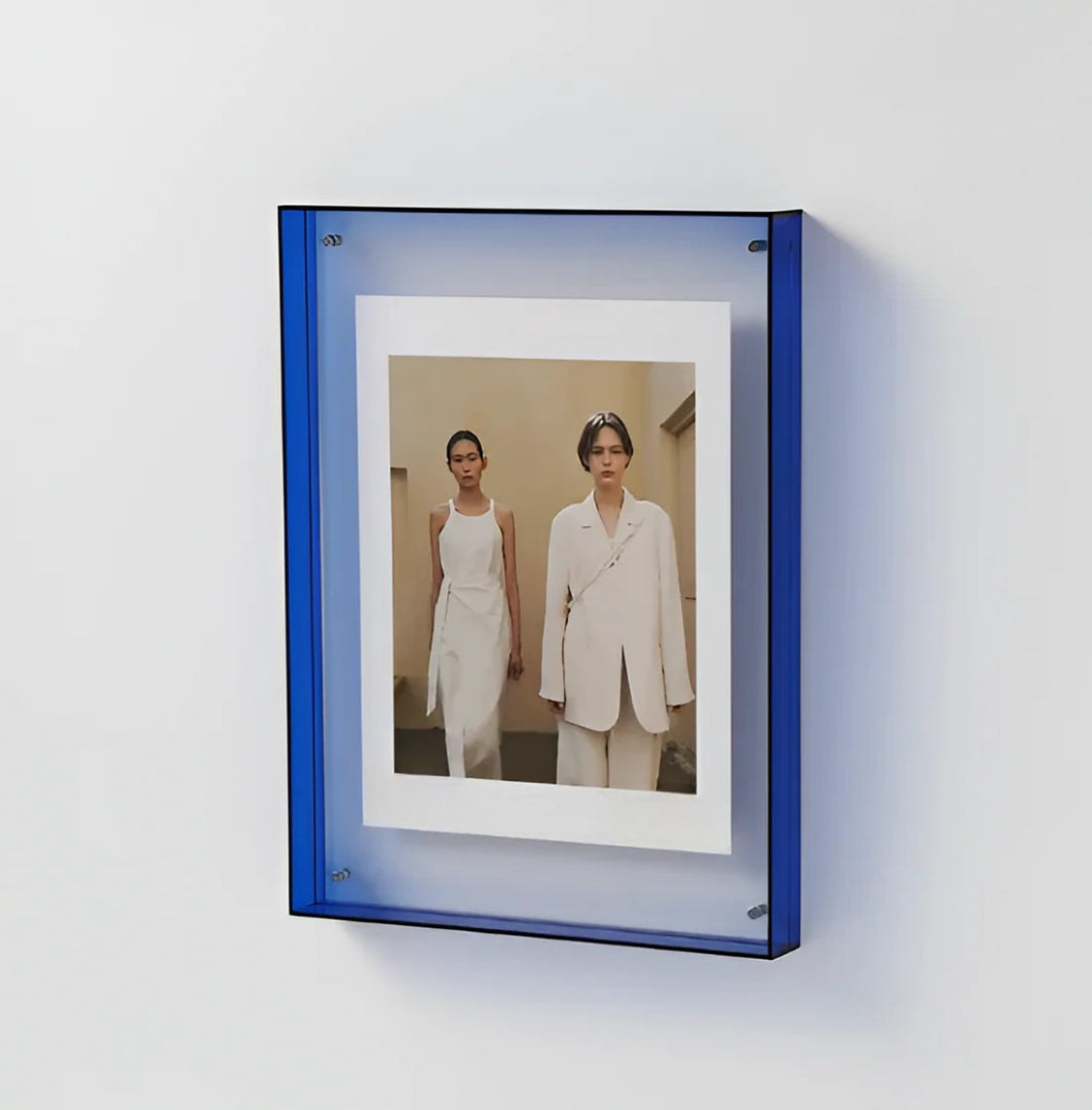 Floating Photo Frame Acrylic Transparent Desk Wall Vertical Horizontal Modern Design Decorative 11-30cm | Sansoti