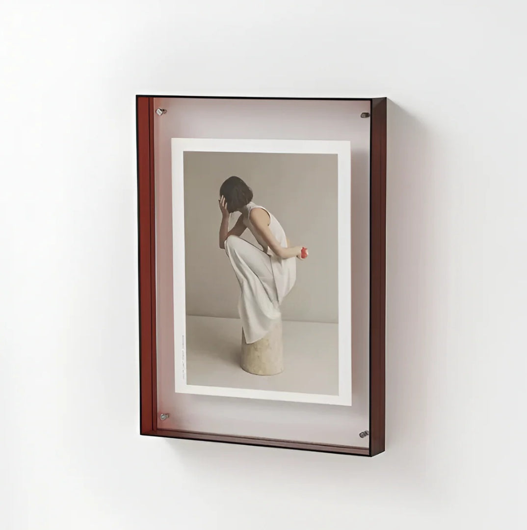 Floating Photo Frame Acrylic Transparent Desk Wall Vertical Horizontal Modern Design Decorative 11-30cm | Sansoti