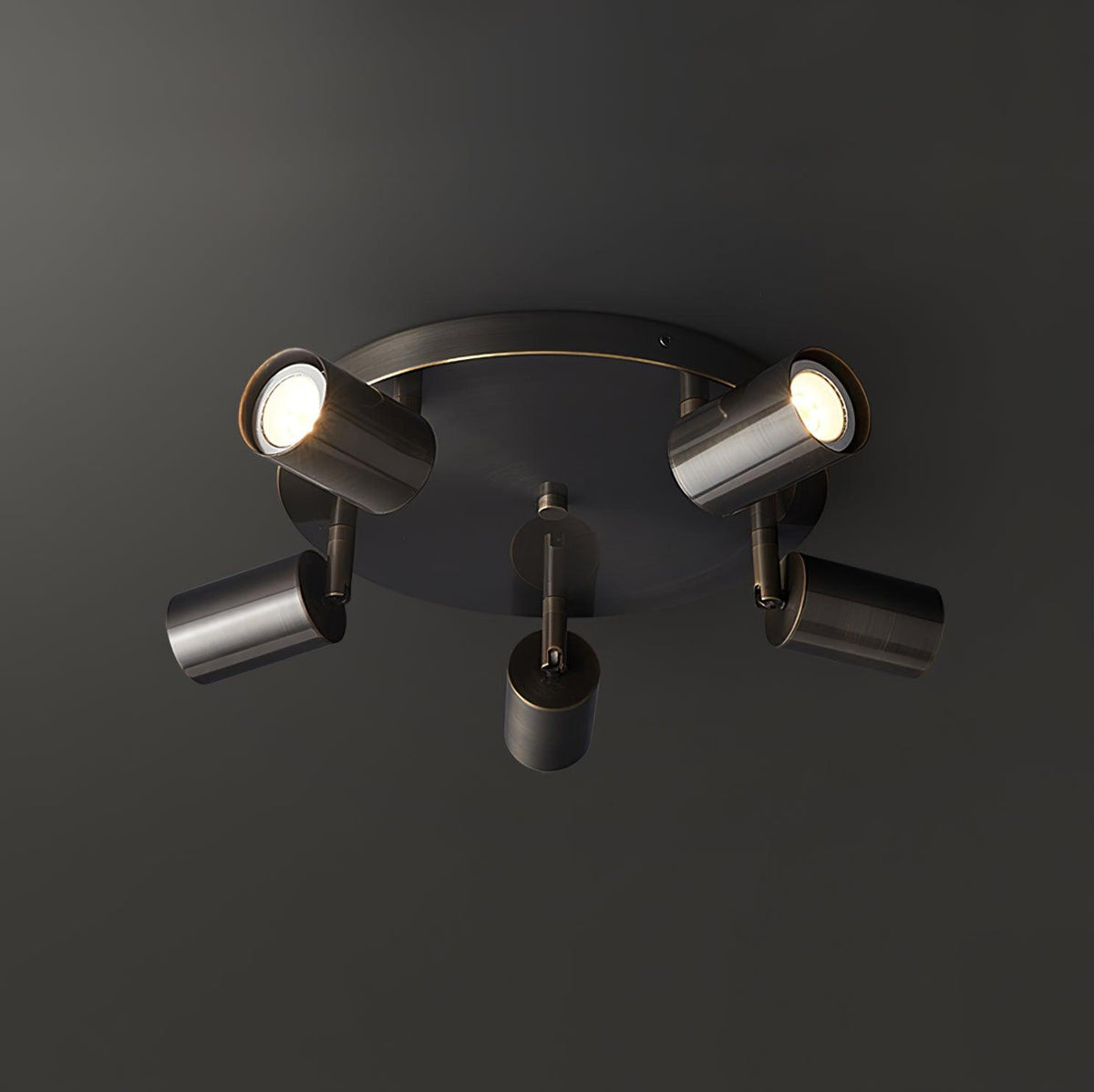 Deckenleuchte Metall Stehlampe mit Messing-Finish Industrieller Kronleuchter 3 oder 5 Lichtquellen GU10 Fassung 25W pro Lampe Moderne Hängelampe Kupferfarben Schwarz | Sansoti