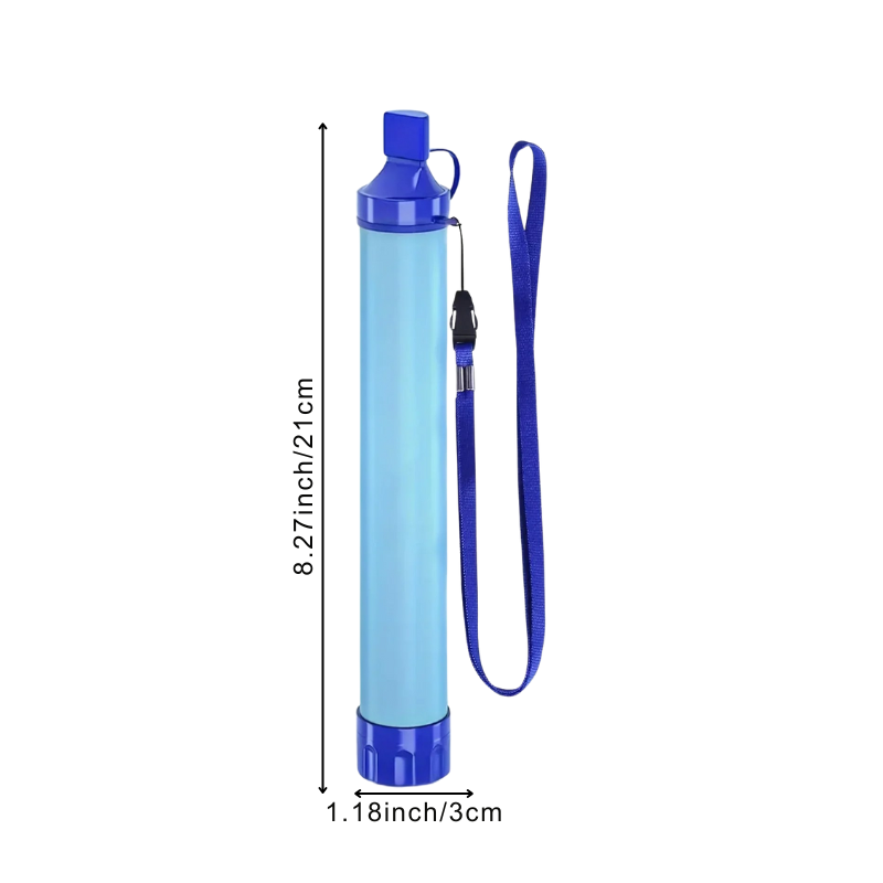 Waterfilter Camping Draagbaar Rietje 4-Staps Filtratie tot 10.000 Liter 550 ml per Minuut Actieve Koolstof ABS | Sansoti