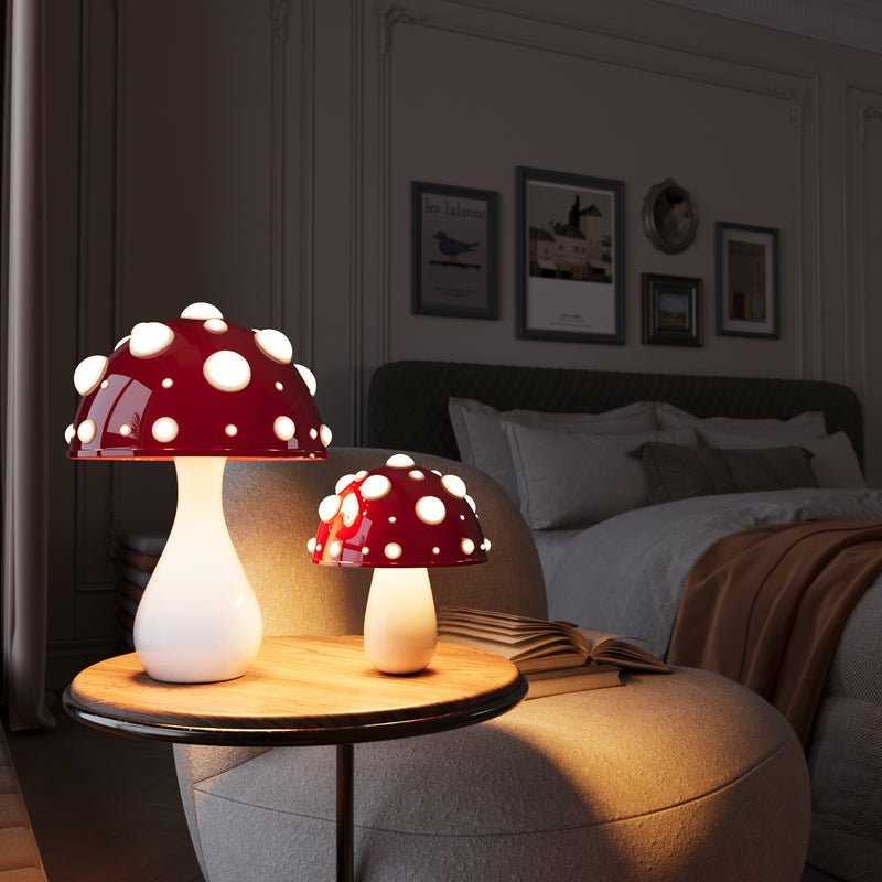 Minimalist Mushroom-Shaped Table Lamp with Warm Light – Modern Ambient Lighting for Living Room, Bedroom, and Nightstand | Sansoti