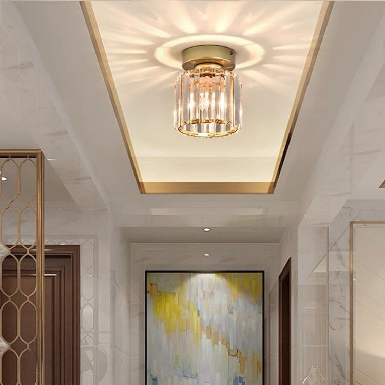 Ceiling Lamp Crystal Black Silver Gold E27 Surface Mounted Modern Hall Living Room | Sansoti