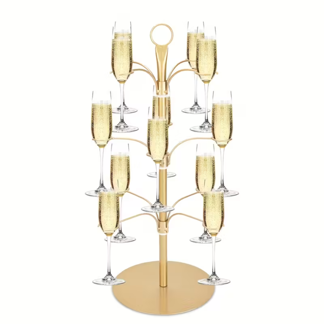 Metal Glass Holder 63cm 12 Glasses Champagne Cocktail Wine Party Table Christmas Drinks Decorative Centerpiece | Sansoti