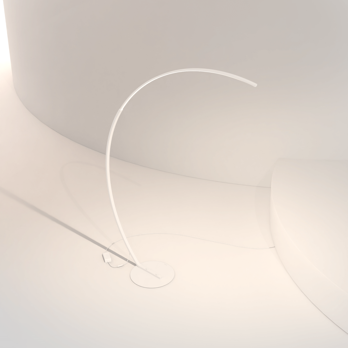 LED-Bogen-Stehlampe Schwarz Weiß, dimmbar, 170 cm, modernes Design | Sansoti