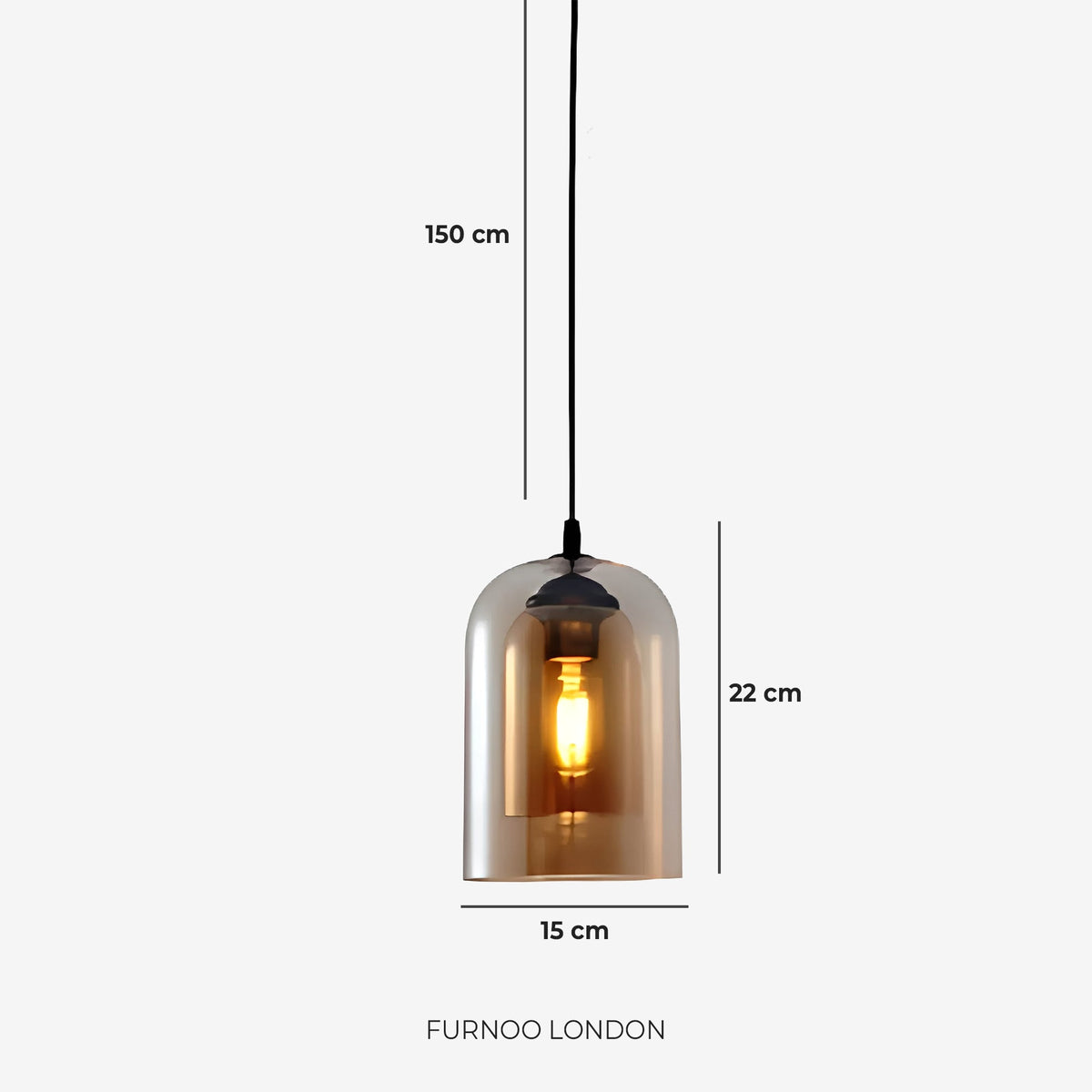 Glas-Pendelleuchte Ginza mit geschwungener Form und sanftem Stimmungslicht Warmweiß – E27-Fassung inklusive dimmbarer Kompatibilität | Sansoti