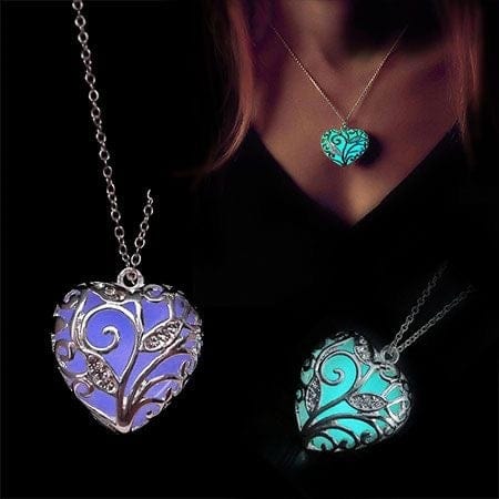 Lichtgevende Hart Ketting Nachtlicht Sieraad Fosforescerend Romantisch Cadeau Verstelbare Schakel Glow | Sansoti
