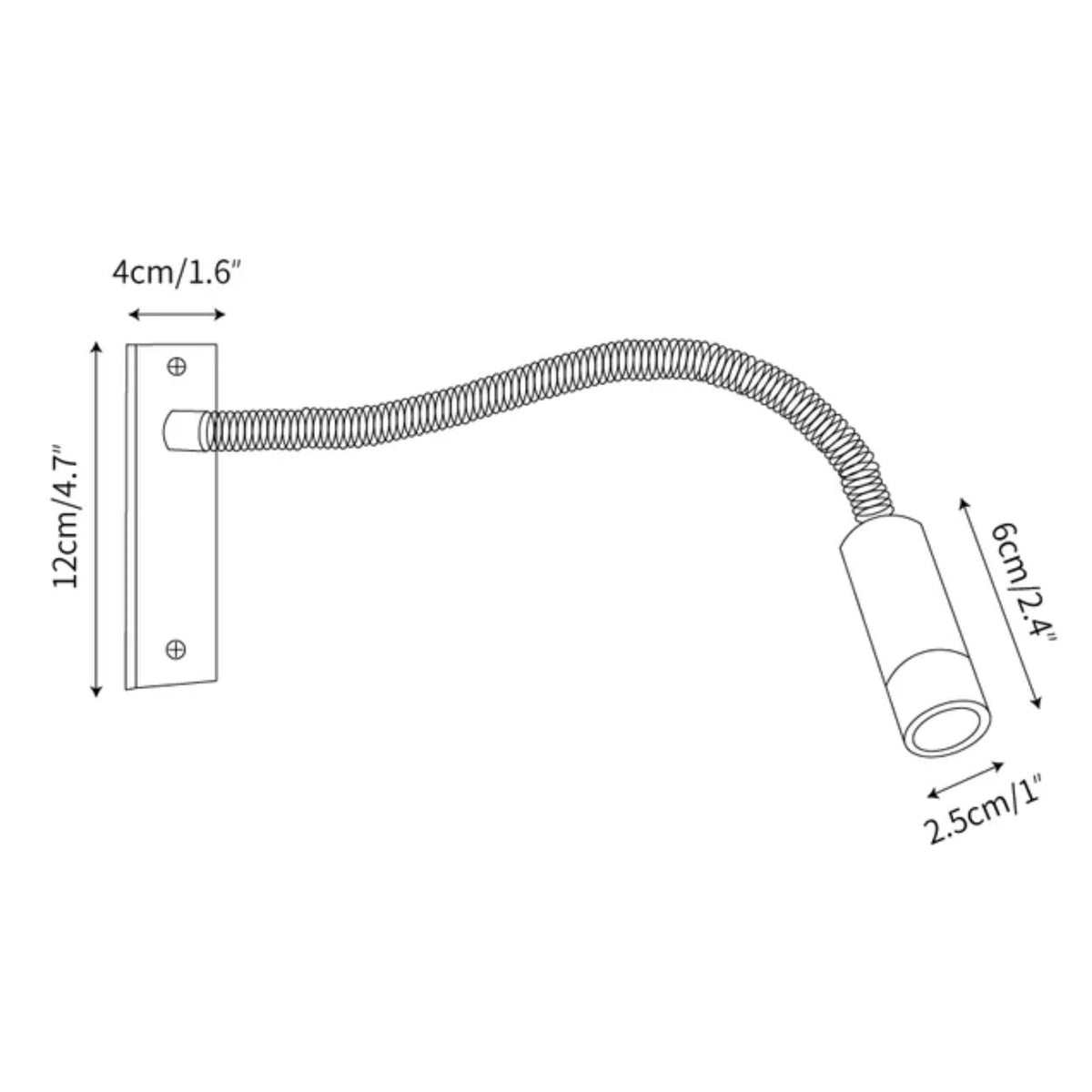Elezor Flexibele Gooseneck Wandlamp LED Zwart Leeslamp Slaapkamer Bed Wandverlichting Richtbaar Modern Minimalistisch | Sansoti