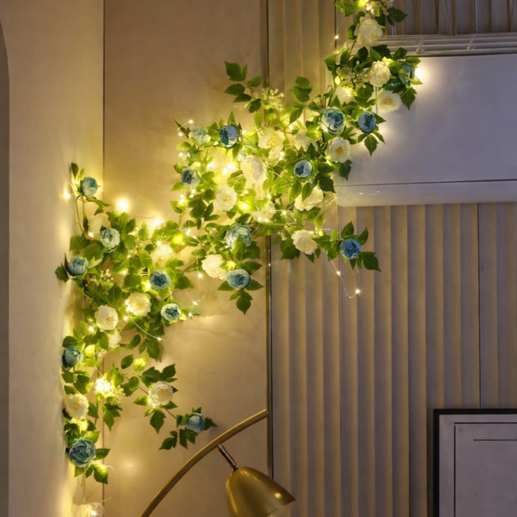 LED Lichtslinger met Roze Rozen voor Wanddecoratie – 5 Meter Sfeerlicht | Sansoti