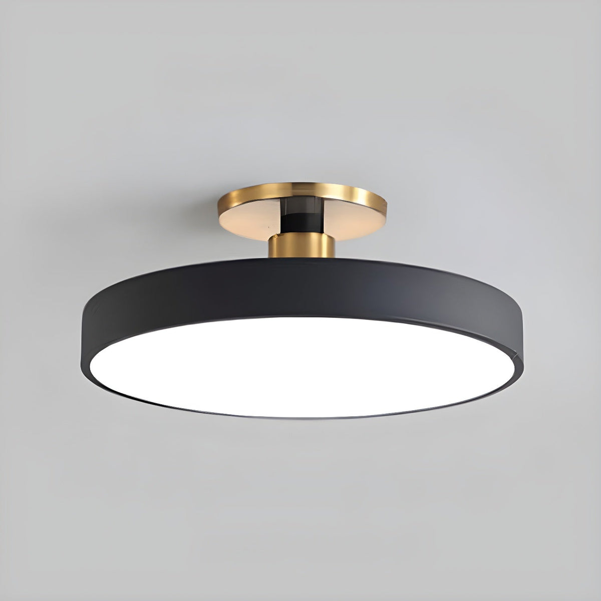 Isla Ceiling Light — Round Flush-Mount LED Ceiling Fixture with Black Metal Frame and White Diffuser | Ideal for Dining Rooms, Offices and Modern Interiors | Available in Six Colors | Sansoti