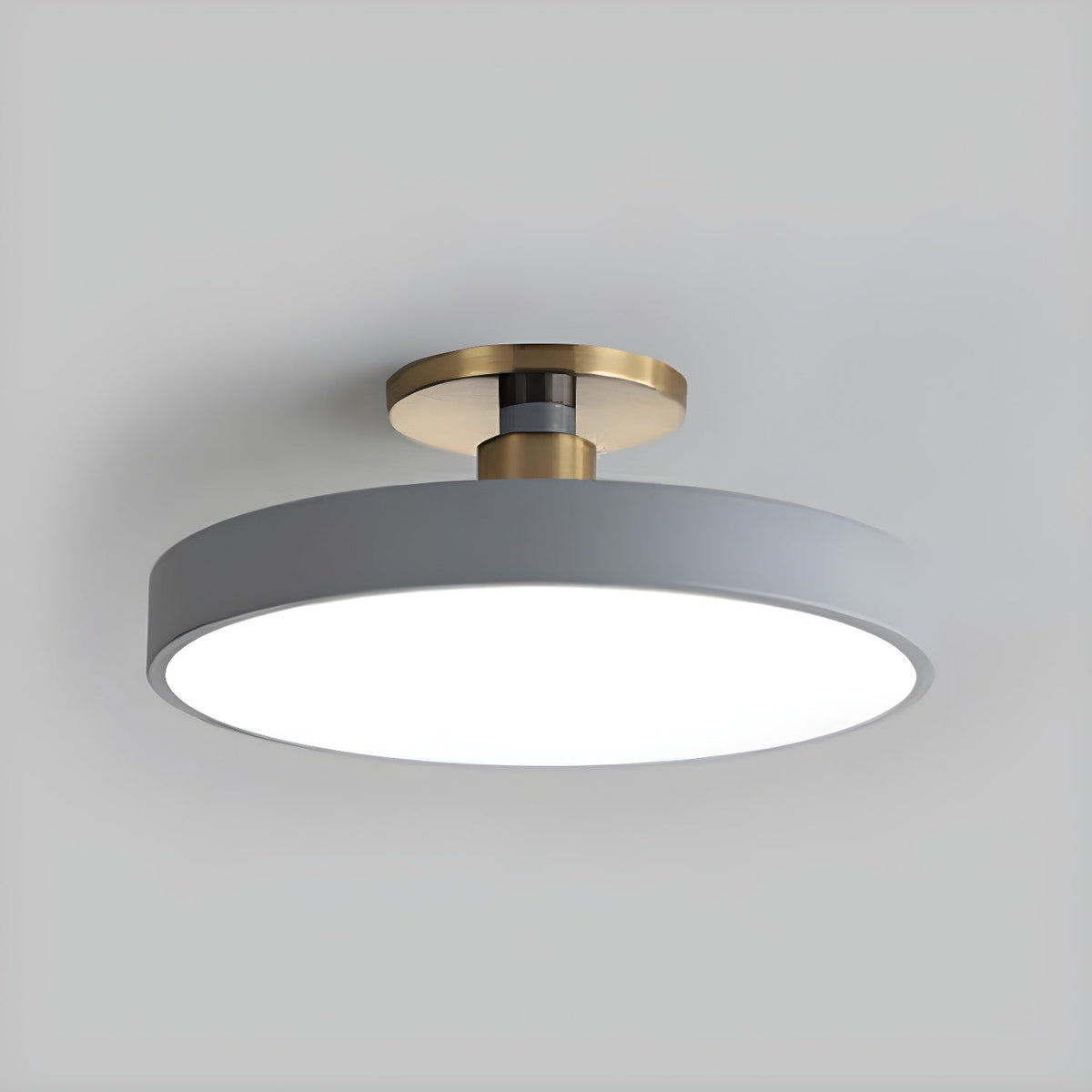 Isla Ceiling Light — Round Flush-Mount LED Ceiling Fixture with Black Metal Frame and White Diffuser | Ideal for Dining Rooms, Offices and Modern Interiors | Available in Six Colors | Sansoti
