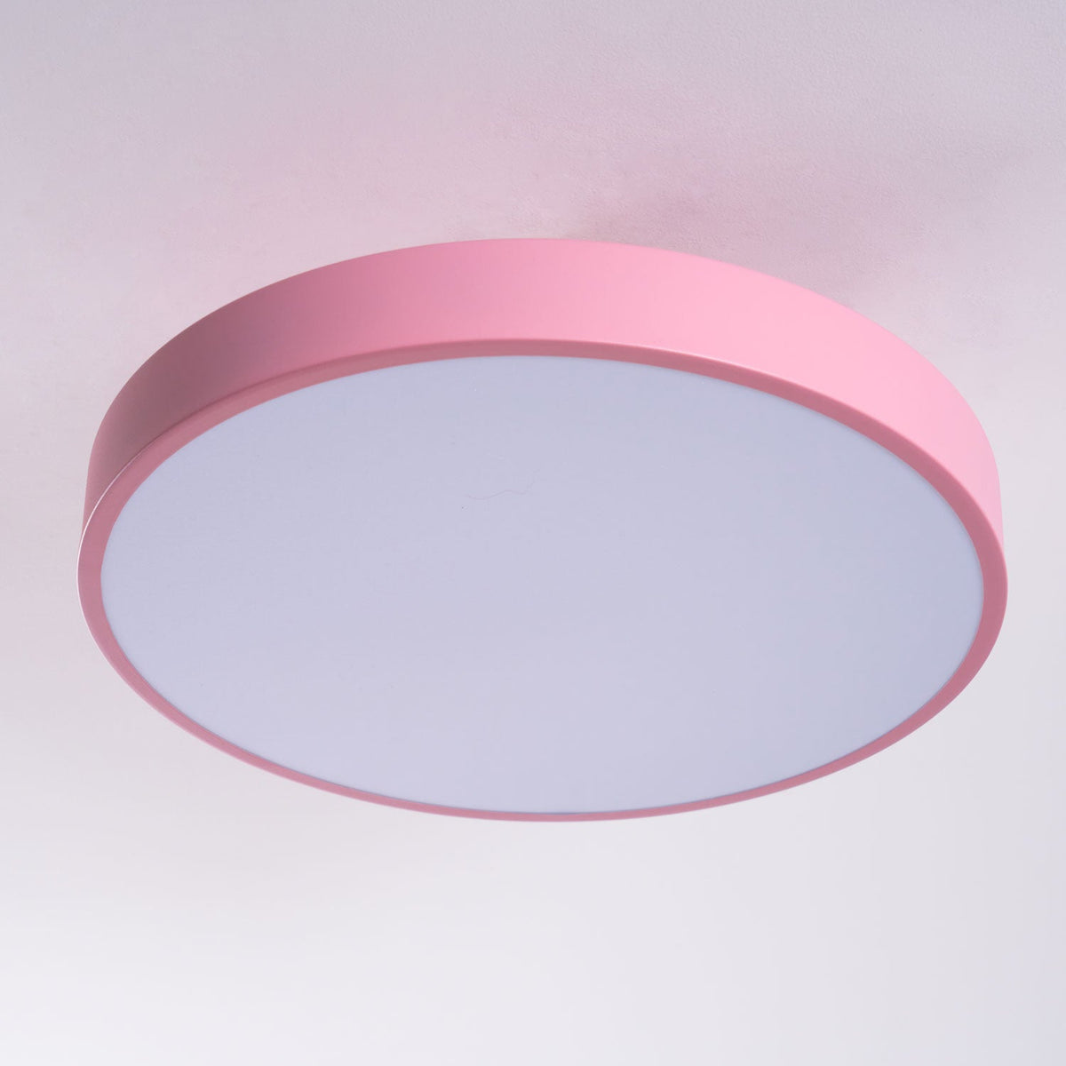 Isla Ceiling Light — Round Flush-Mount LED Ceiling Fixture with Black Metal Frame and White Diffuser | Ideal for Dining Rooms, Offices and Modern Interiors | Available in Six Colors | Sansoti
