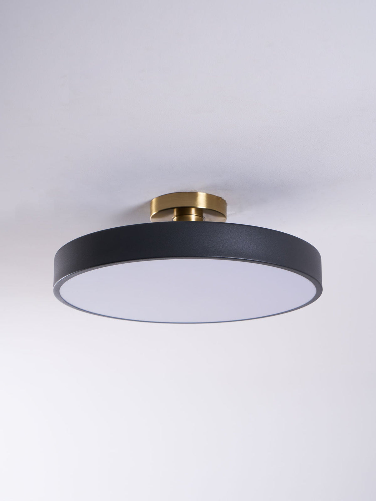 Isla Ceiling Light — Round Flush-Mount LED Ceiling Fixture with Black Metal Frame and White Diffuser | Ideal for Dining Rooms, Offices and Modern Interiors | Available in Six Colors | Sansoti