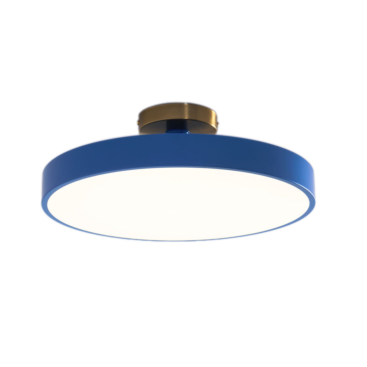 Isla Ceiling Light — Round Flush-Mount LED Ceiling Fixture with Black Metal Frame and White Diffuser | Ideal for Dining Rooms, Offices and Modern Interiors | Available in Six Colors | Sansoti