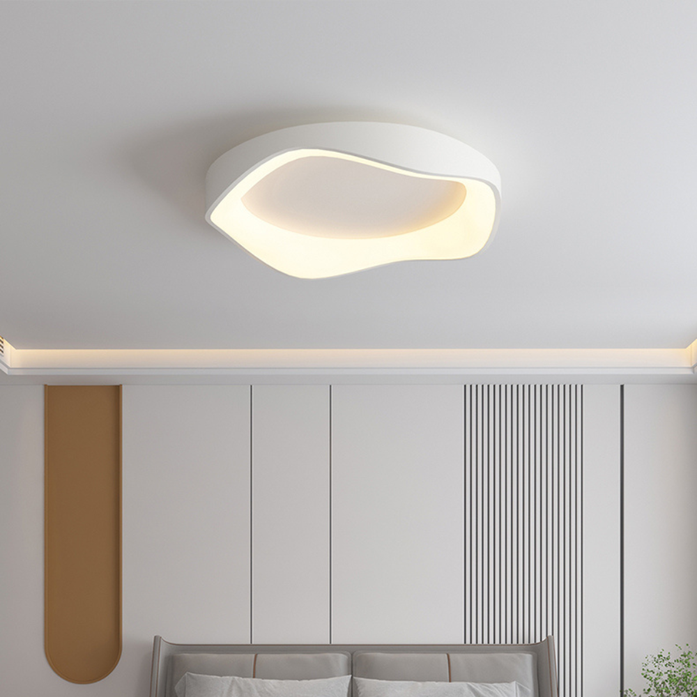 Japandi LED-Deckenleuchte dimmbar Fernbedienung rund 40 cm 50 cm Eisen Acryl | Sansoti