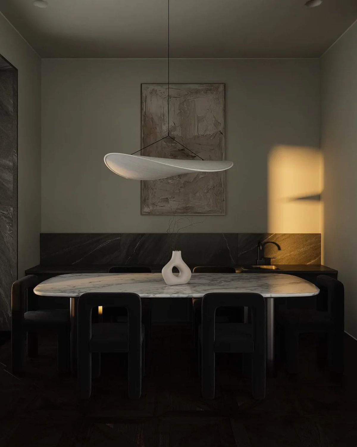 Sansoti - Japandi Pendant Lamp White for Bedroom and Living Room – Modern Ambient Lighting E27
