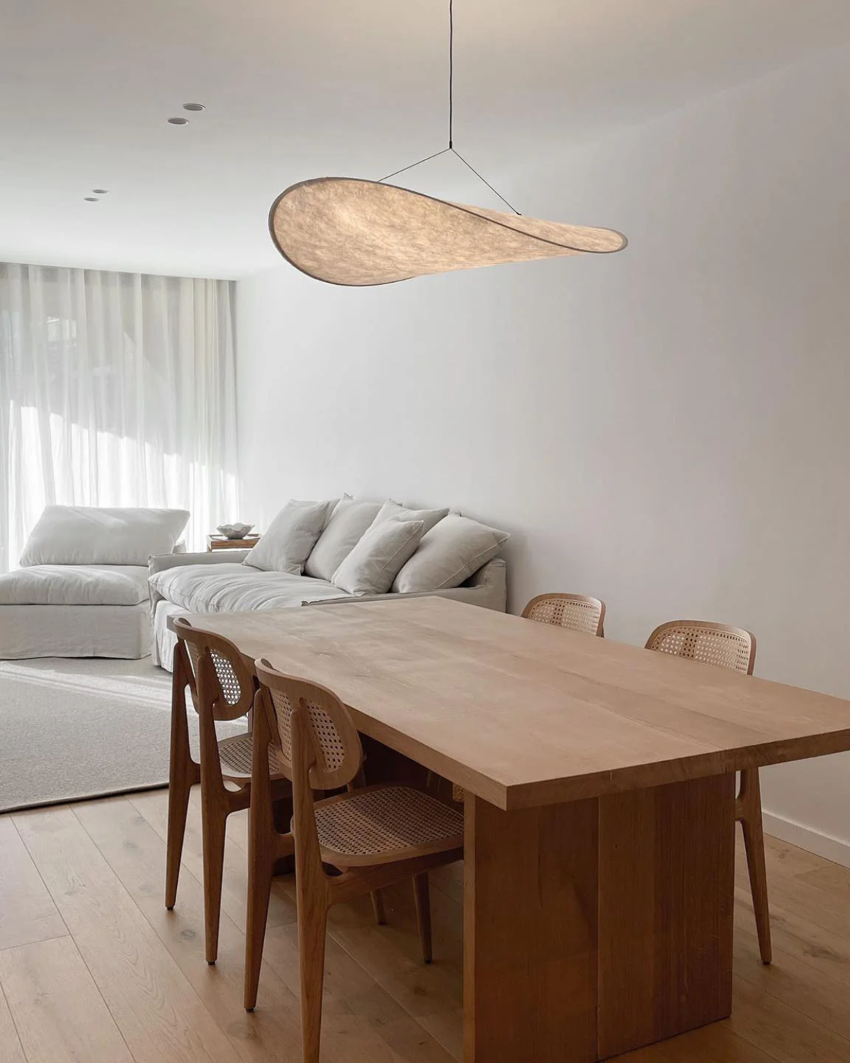 Sansoti - Japandi Pendant Lamp White for Bedroom and Living Room – Modern Ambient Lighting E27