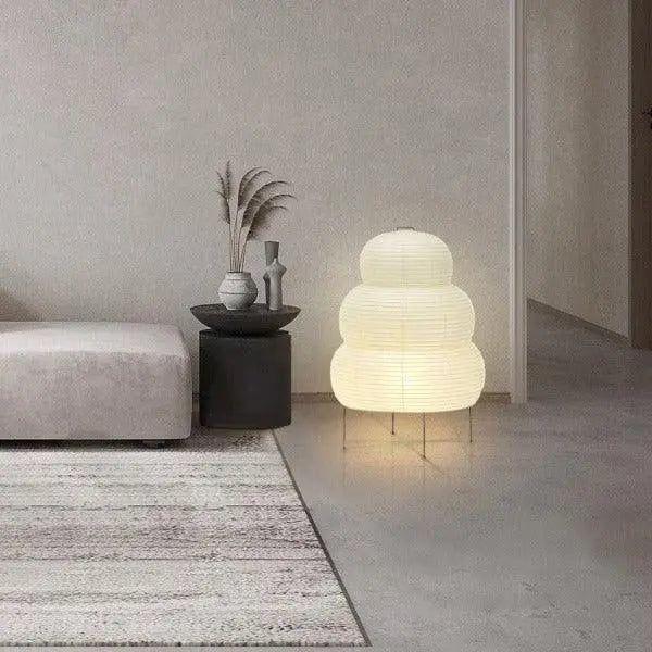Stehlampe Wabi Sabi Reispapier, 60 cm, Japandi-Design | Sansoti