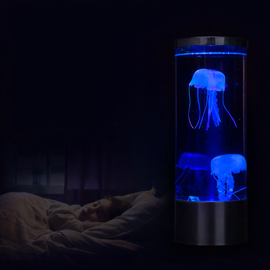 LED-Quallenlampe mit 7 Farben, dimmbar, Touch-Steuerung | Beruhigende Stimmungsbeleuchtung, Aquarium-Dekoration | Sansoti