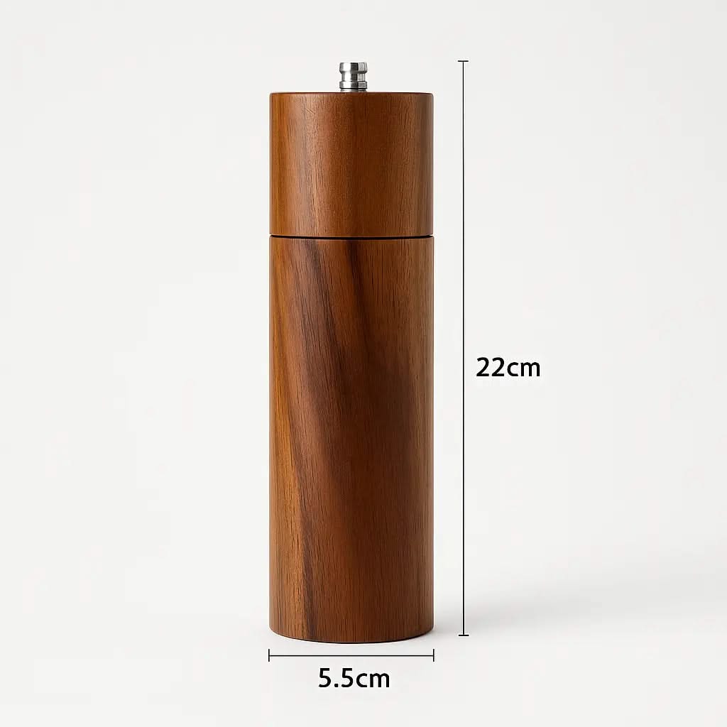 Wooden Salt and Pepper Mill Set with Stand Kitchen Accessory Spice Mill Table Kitchen Dining Serving | Sansoti