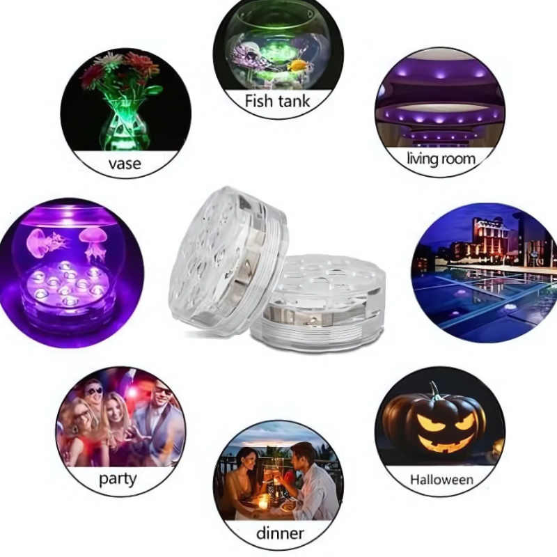 Floating LED Underwater Lights 16 Colors with Remote Control for Pool and Pond Decorative Ambient Lighting | Sansoti