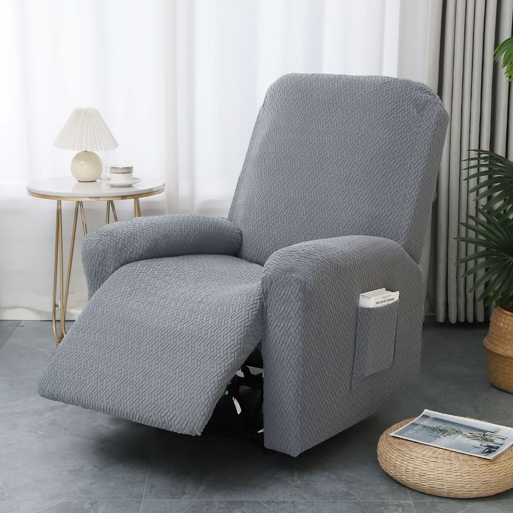 Rekstoel Hoes met Opbergzak Stretch Beschermer voor Relaxfauteuil Microvezel Meubelhoezen Wasbaar Woonkamer | Sansoti