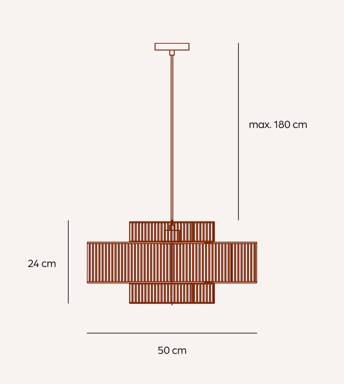Hängelampe Geflochtene Baumwolle 50cm Boho Skandinavisches Design Verstellbar | Sansoti