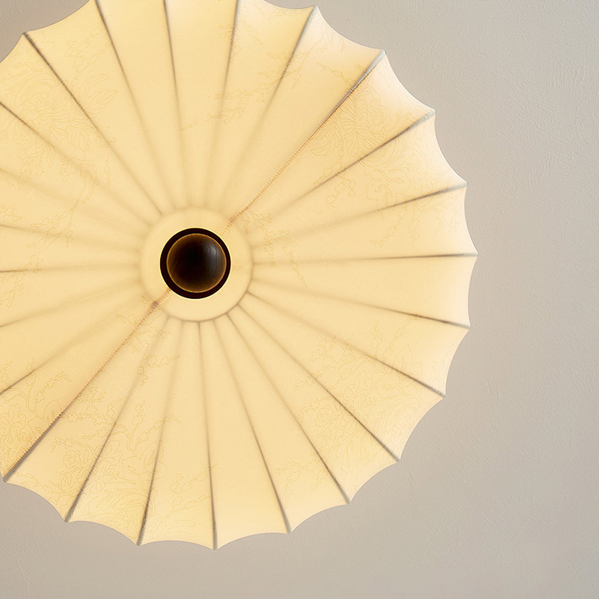 Ceiling Lamp with Walnut Frame and Fabric Shade – Vintage Design with Integrated LED | Sansoti