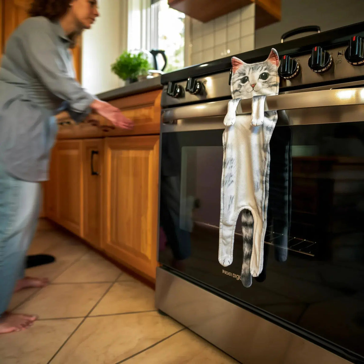 Serviette décorative avec motif chats 60×15 cm microfibre suspendue pour cuisine salle de bain | Sansoti
