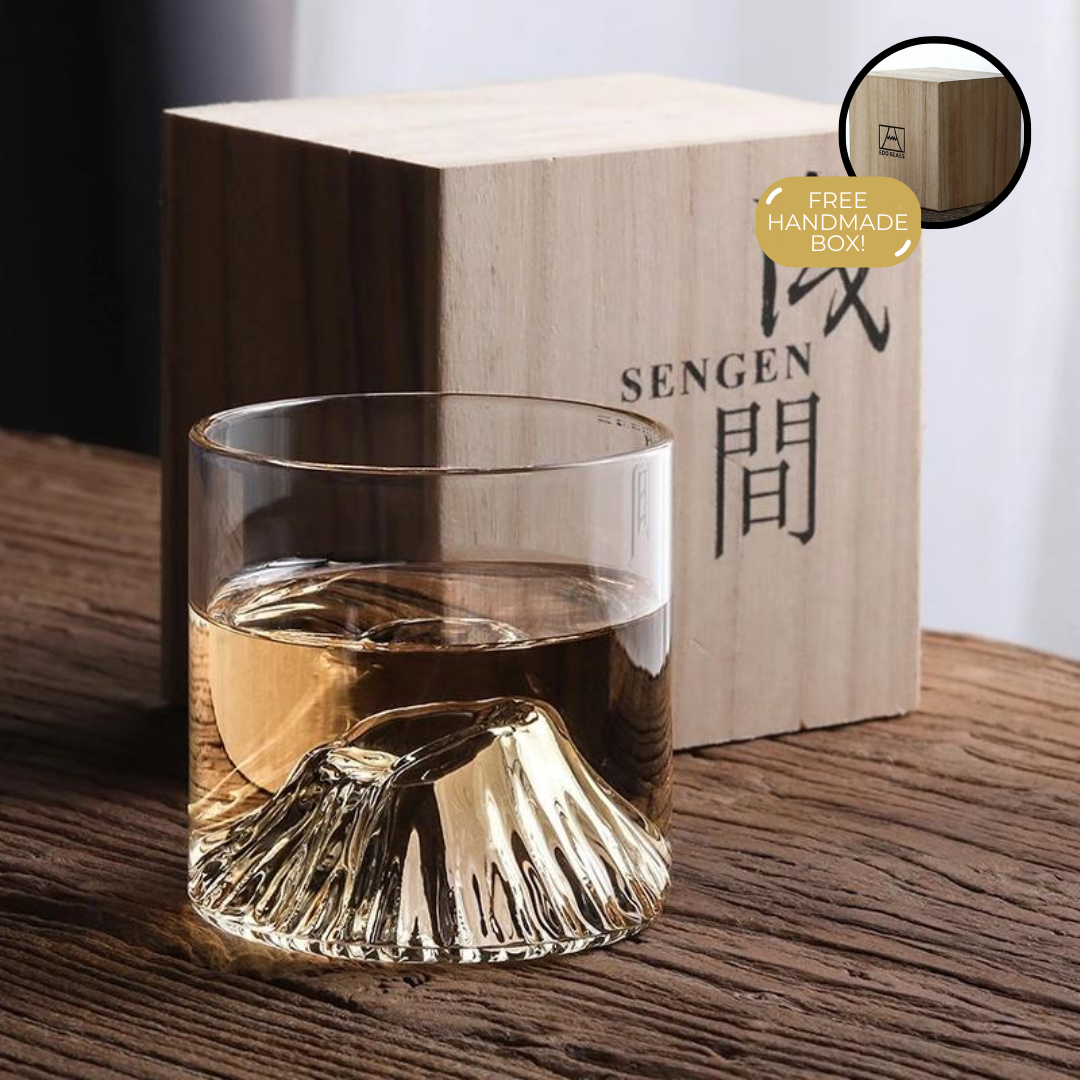 Verre à whisky fait main avec fond en forme de cratère volcanique 200ml, verre résistant à la chaleur, artisanat japonais, verre à whisky premium | Sansoti