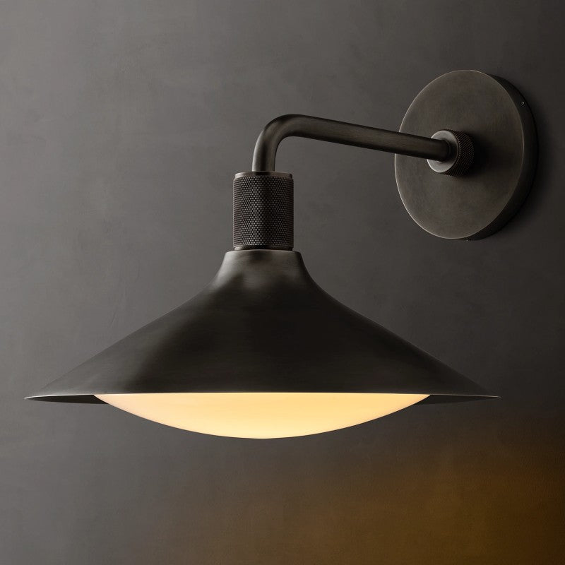 Wandlamp Messing Melkglas Taps Modern Industrieel Dimbaar Sfeerlicht Slaapkamer Woonkamer Hal Wandverlichting | Sansoti