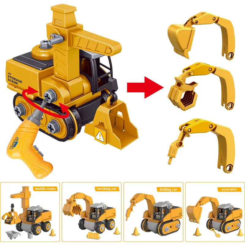 Construction Vehicle Playset with Screwdriver Educational Construction Toy Engineering Toy for Kids | Sansoti
