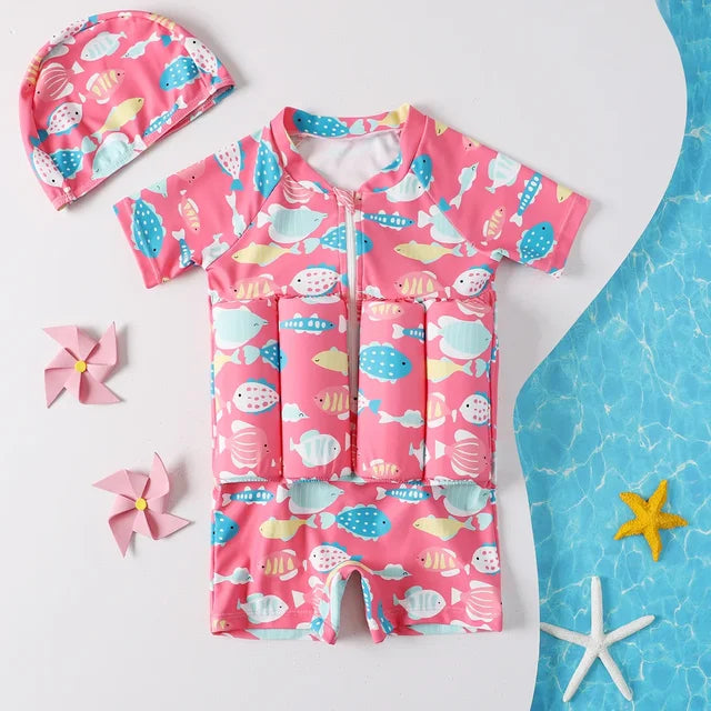 Floatable Life Jacket for Children Adjustable Safety Vest Toddlers Water Fun Swimming Aid Swim Support | Sansoti