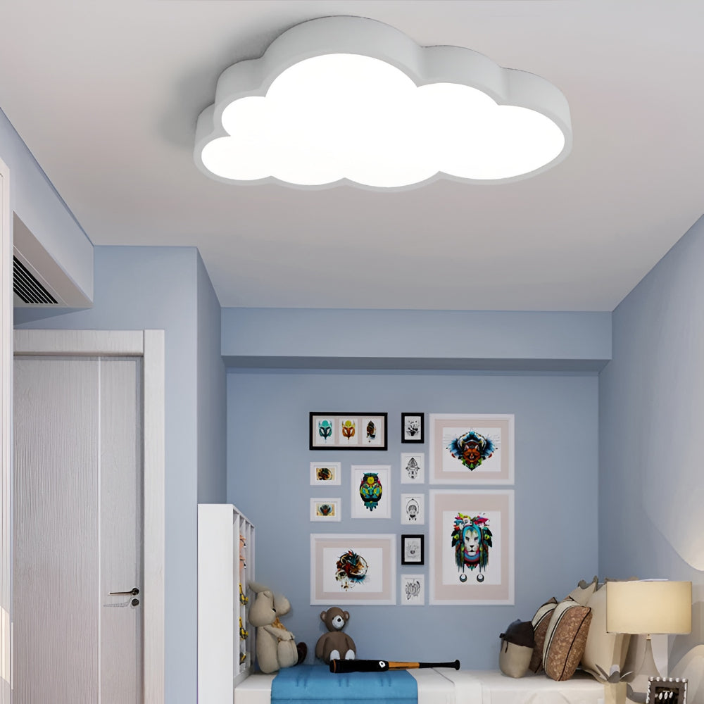 LED Cloud Ceiling Light 40cm Nursery Warm White Light Playful Cloud Design Bedroom Baby Room Decorative | Sansoti