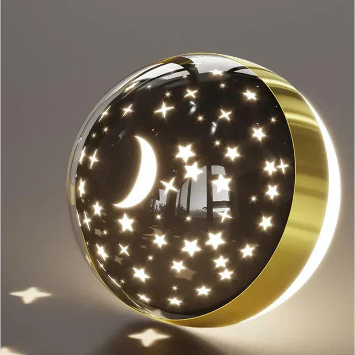 Wandleuchte Kinderzimmer Astronaut LED Gold Sterne Mond Nachtlampe Jungen Mädchen Babyzimmer Wandleuchte Raumfahrt Stimmungslicht | Sansoti