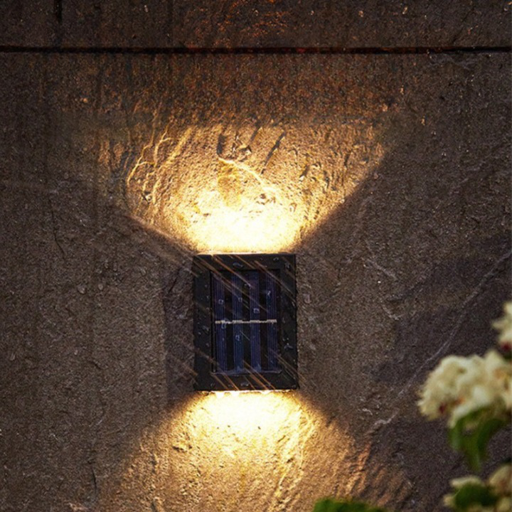 Solar LED Outdoor Wall Light Warm White Light Waterproof IP65 Garden Lighting Solar-Powered Motion Sensor | Sansoti