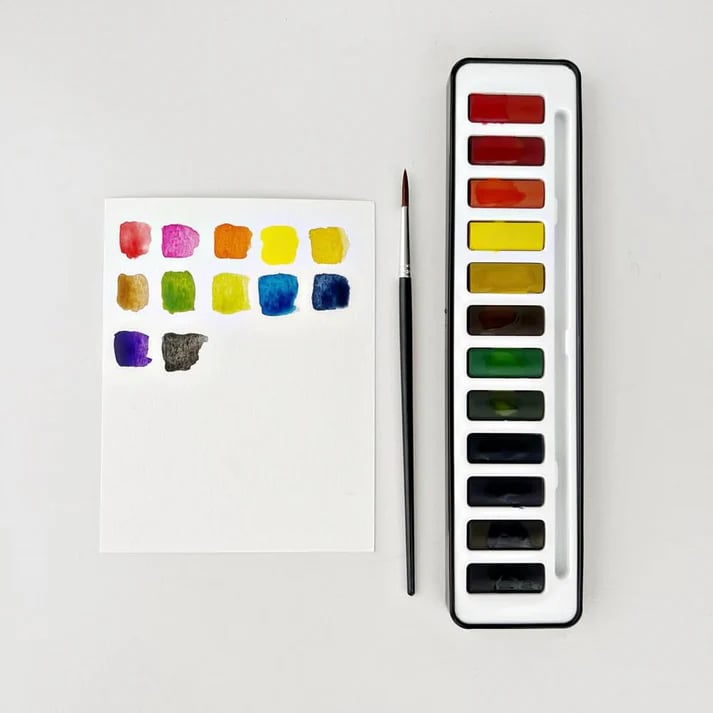 Aquarel Schilderboek met Sjablonen en Verfset voor Beginners Volwassenen Kinderen Creatieve Hobby Teken | Sansoti