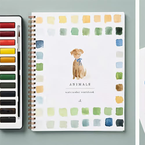 Aquarel Schilderboek met Sjablonen en Verfset voor Beginners Volwassenen Kinderen Creatieve Hobby Teken | Sansoti