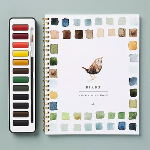 Aquarel Schilderboek met Sjablonen en Verfset voor Beginners Volwassenen Kinderen Creatieve Hobby Teken | Sansoti