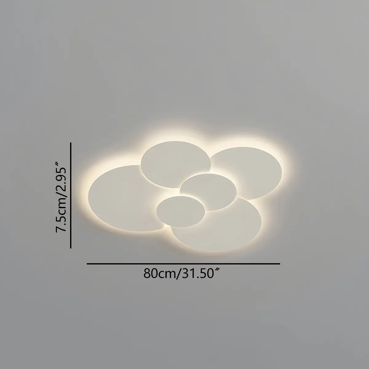 LED Ceiling Lamp Adjustable Discs White Dimmable Living Room Bathroom Modern Designer Lamp Ceiling Lighting with Remote Control | Sansoti