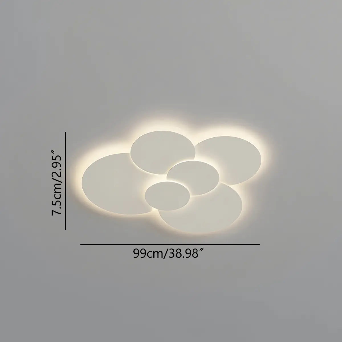 LED Ceiling Lamp Adjustable Discs White Dimmable Living Room Bathroom Modern Designer Lamp Ceiling Lighting with Remote Control | Sansoti