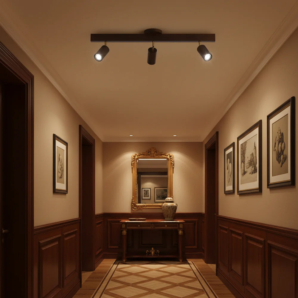 Éclairage Rail en Bois LED Plafonnier Applique Naturel Moderne Salon Salle à Manger | Sansoti