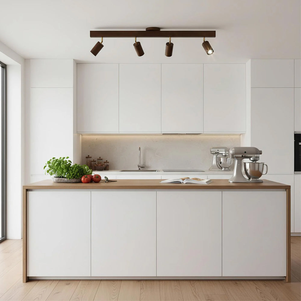 Éclairage Rail en Bois LED Plafonnier Applique Naturel Moderne Salon Salle à Manger | Sansoti