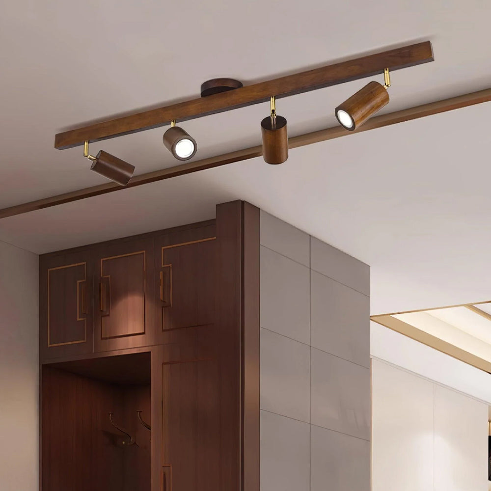 Éclairage Rail en Bois LED Plafonnier Applique Naturel Moderne Salon Salle à Manger | Sansoti