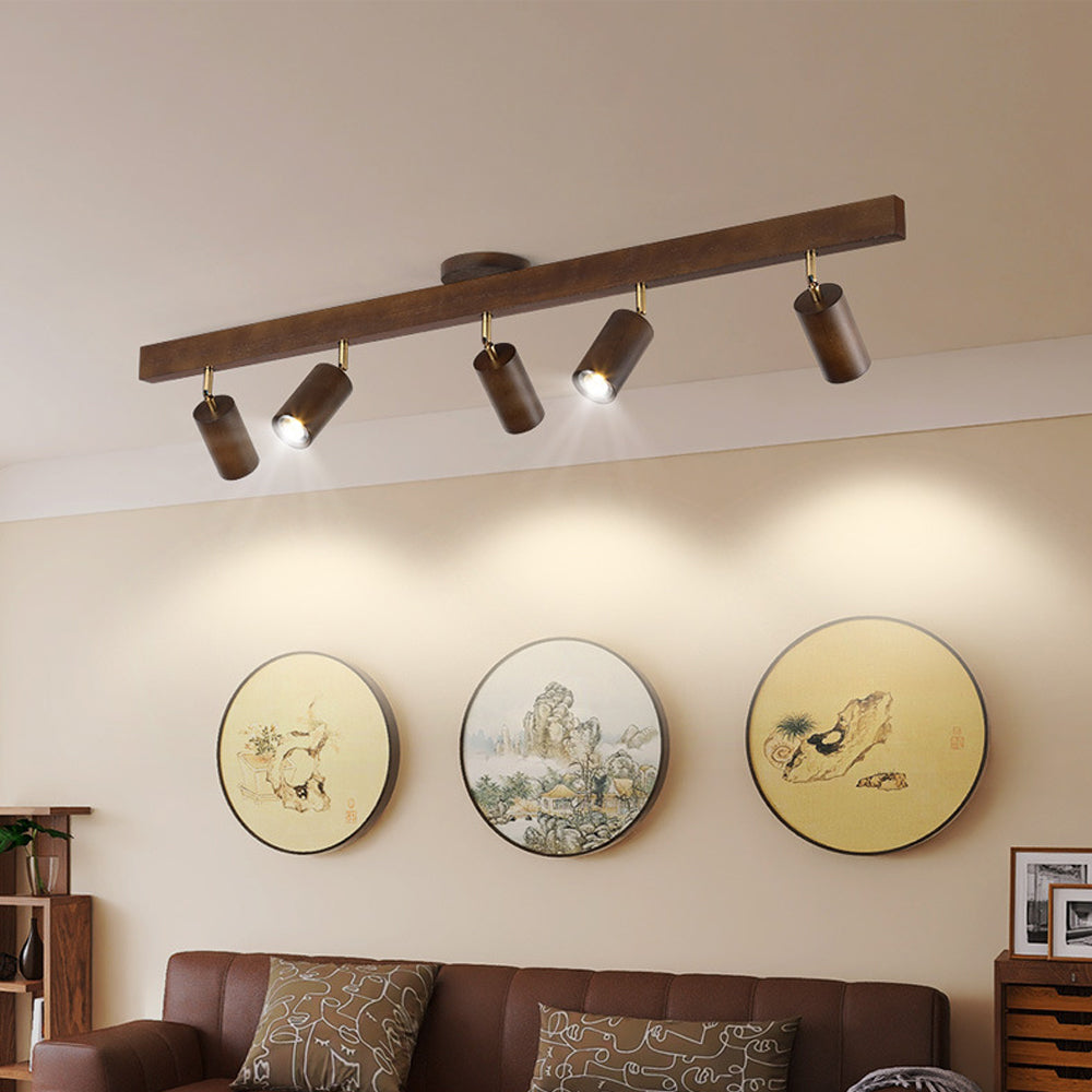 Éclairage Rail en Bois LED Plafonnier Applique Naturel Moderne Salon Salle à Manger | Sansoti