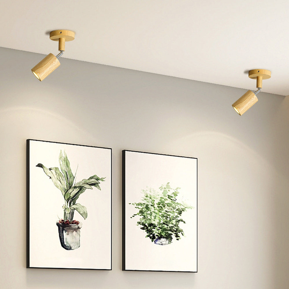 Éclairage Rail en Bois LED Plafonnier Applique Naturel Moderne Salon Salle à Manger | Sansoti