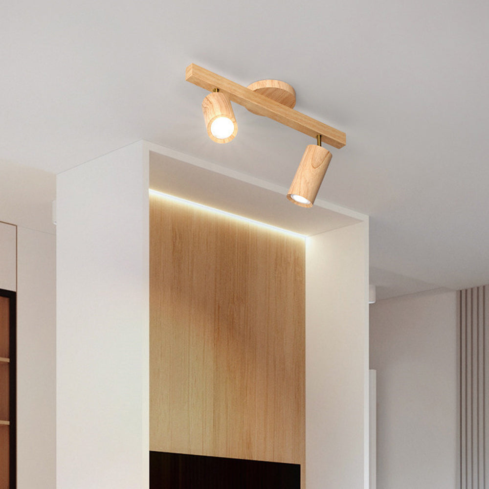 Éclairage Rail en Bois LED Plafonnier Applique Naturel Moderne Salon Salle à Manger | Sansoti