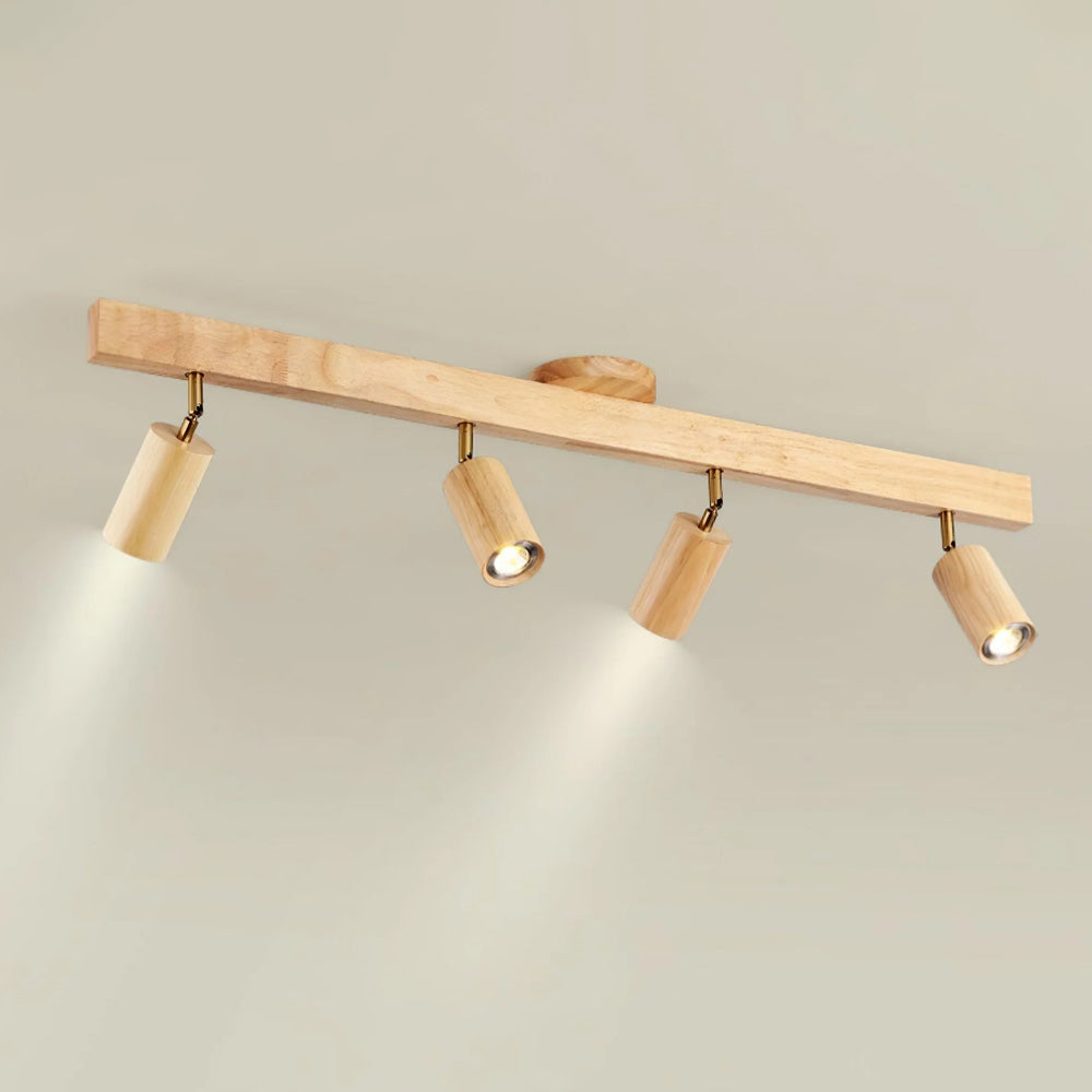 Éclairage Rail en Bois LED Plafonnier Applique Naturel Moderne Salon Salle à Manger | Sansoti